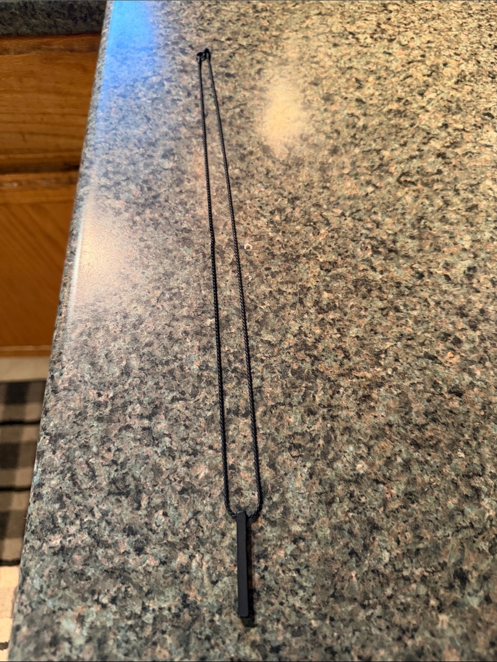 BKE Men’s Black Bar Pendant Necklace